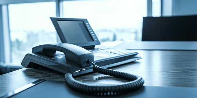 Business phone services display